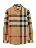 BURBERRY Slim Fit Check Cotton Shirt Archive Beige