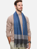 Blue Gray Basic Mens Cashmere Scarf