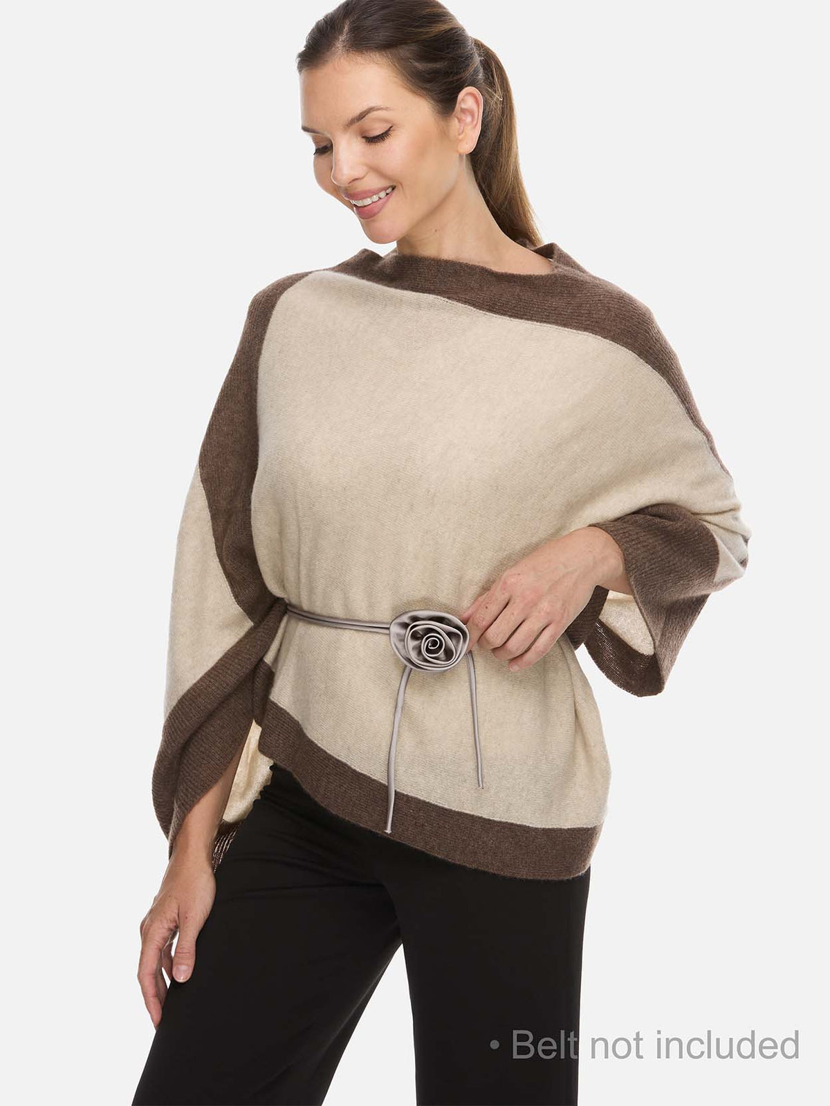 Beige Cashmere Poncho