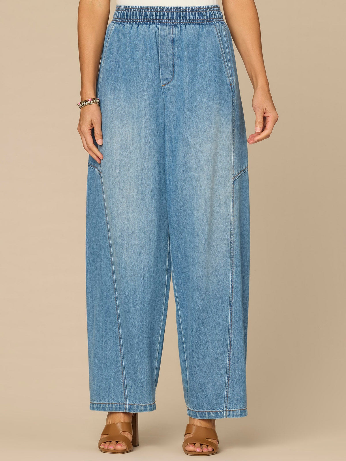 "Ab"leisure Skyrise Relaxed Straight Leg Glider Jeans with Snap Hem