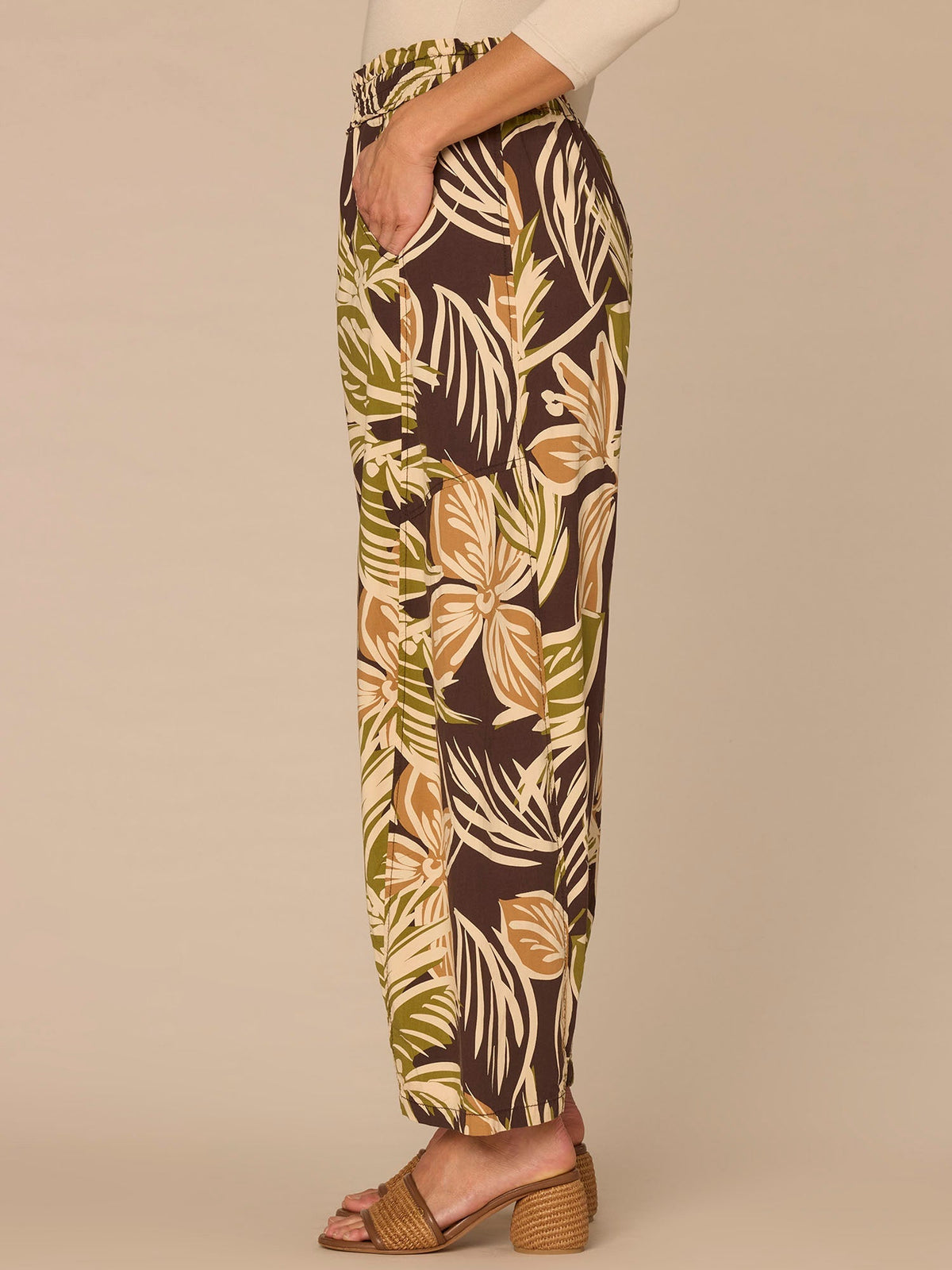 "Ab"leisure Skyrise Printed Glider Petite Relaxed Straight Leg Pants