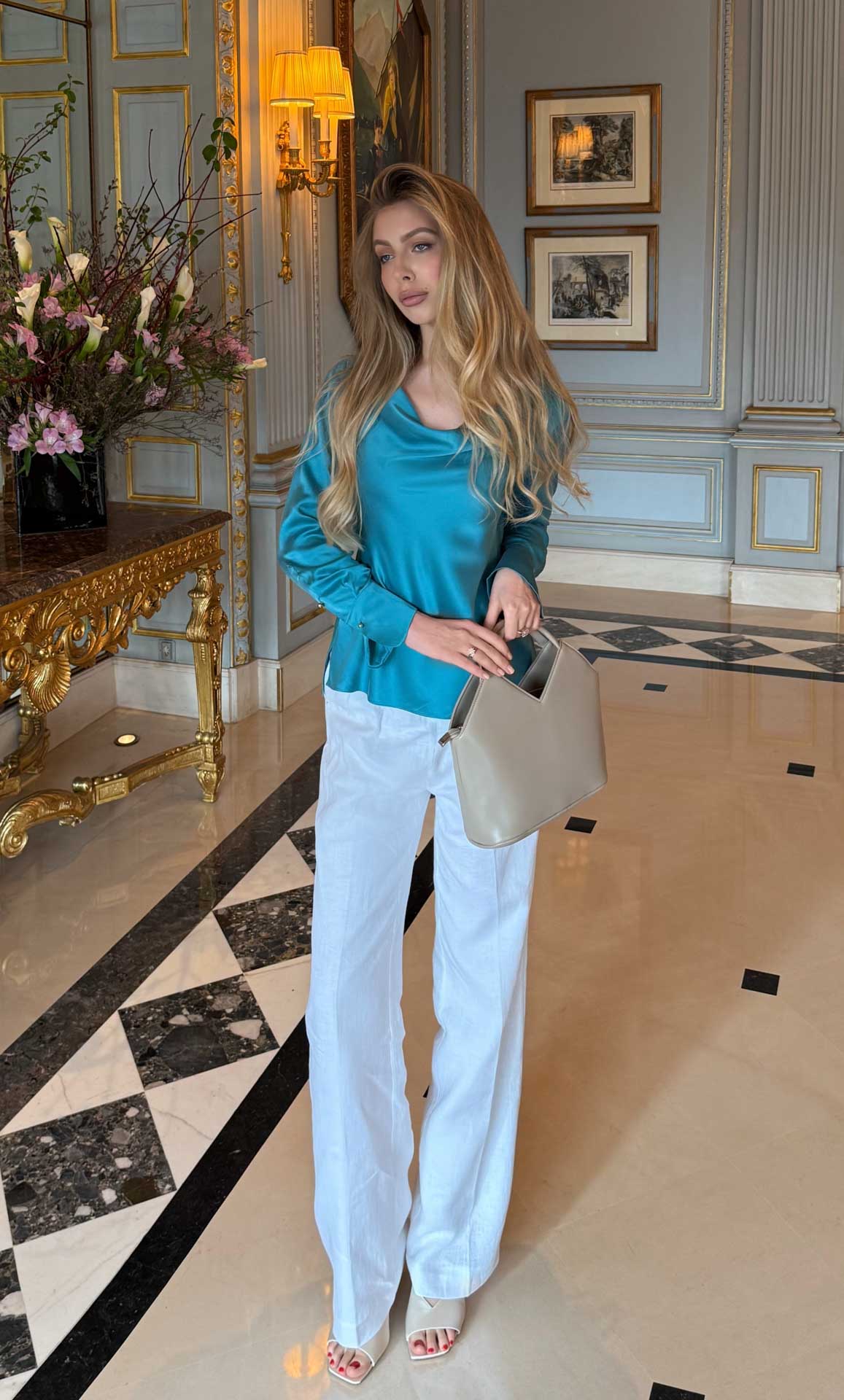 Claudia Silk Cowl Neck Blouse