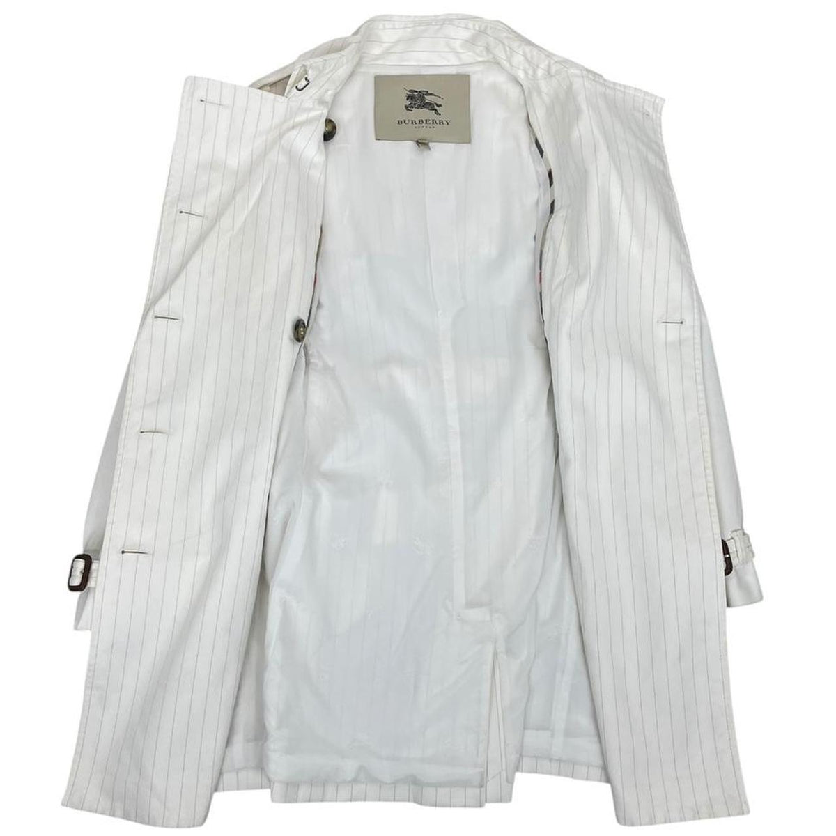 Burberry London Pinstripe Trench Coat Medium
