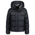 Burberry 'Halsby' Hooded Check Down Jacket Black